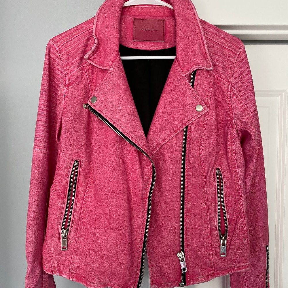 BLANK NYC Hot PINK Faux Leather Jacket - SZ M